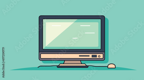  computer with screen it. Vector illustration 