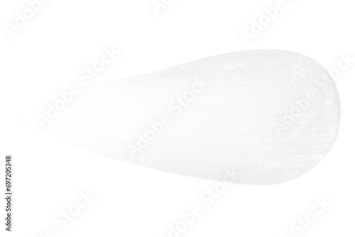 A smear of white cream on a blank background.