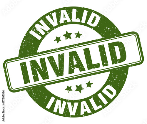 invalid stamp. invalid label. round grunge sign