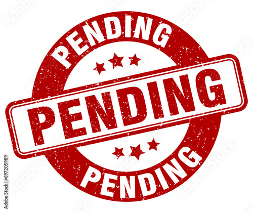 pending stamp. pending label. round grunge sign