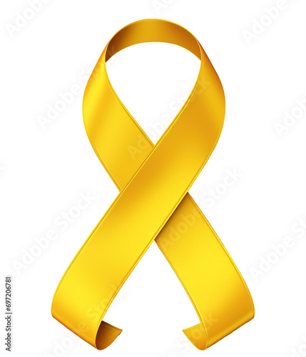 illustration of yellow ribbon sign ai generated photo