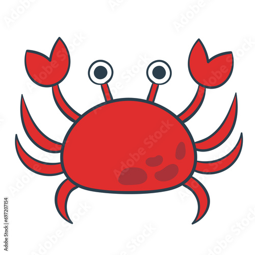 Cute Sea Animal Illustration Crab