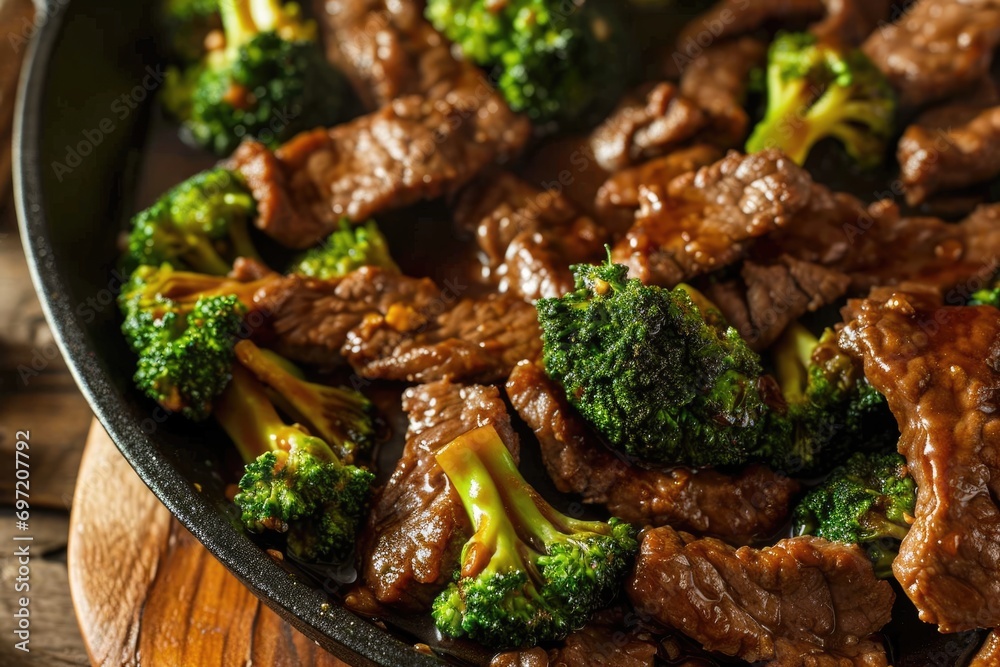 Asian Delight: Enjoy the Aroma and Taste of Beef and Broccoli Stir-Fry, a Savory and Homemade Culinary Creation Featuring Sliced Beef and Fresh Broccoli Stir-Fried to Perfection.
Asian Delight: Enjoy the Aroma and Taste of Beef and Broccoli Stir-Fry, a Savory and Homemade Culinary Creation Featuring Sliced Beef and Fresh Broccoli Stir-Fried to Perfection.