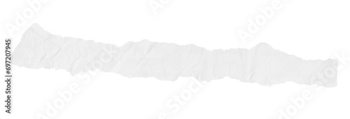 A piece of white crumpled paper on a blank background.