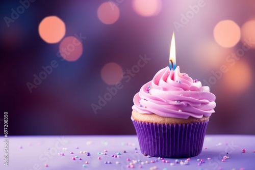 birthday cupcake with candle © Abdullah