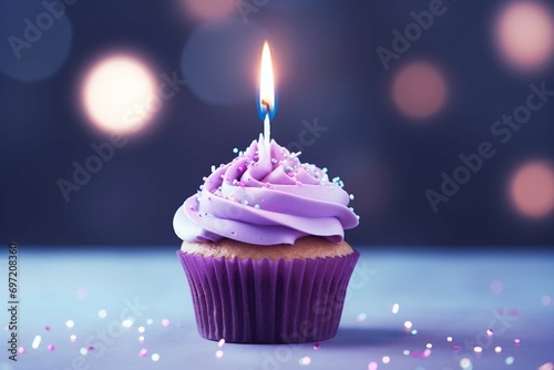 birthday cupcake with candle © Abdullah