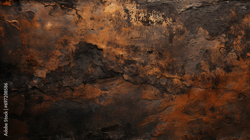 Old grunge copper bronze rustic texture dark blackground