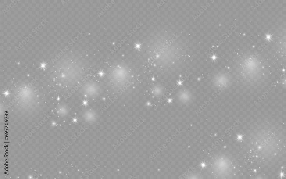 Dust sparks and stars shine with a special light. Christmas light effect. Glittering particles of magic dust.Vector sparkles on a transparent background. Dust sparks and stars shine with a special light. Christmas light effect. Glittering particles of magic dust.Vector sparkles on a transparent background.