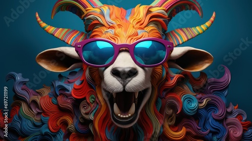 3D colorful goat 