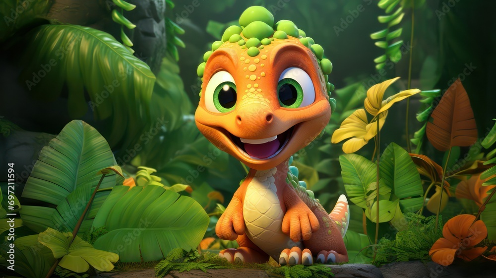 Fototapeta premium cute baby dragon