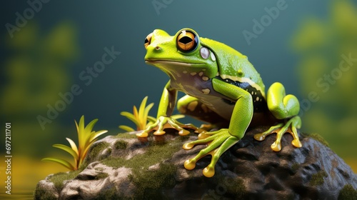 A frog jumping in mid air