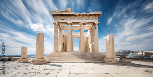 high definition color photo of greek architecture