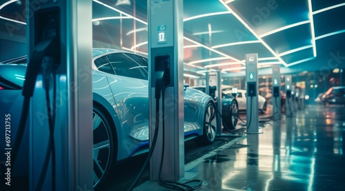 未来的な電気自動車の充電 photo