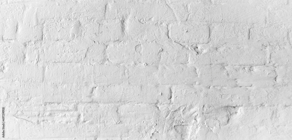 White Old Brick wall background or texture. Selective focus
