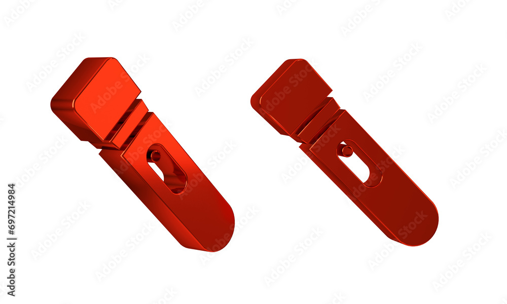 Red Flashlight icon isolated on transparent background.