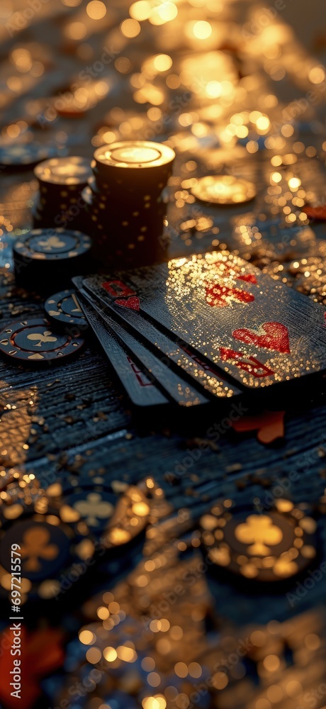 Virtual online casino concept, gaming, currency entertainment, gambling symbols, nightlife, deluxe symbol, betting chips playing cards, live poker digital entertainment, banner wallpaper background. Virtual online casino concept, gaming, currency entertainment, gambling symbols, nightlife, deluxe symbol, betting chips playing cards, live poker digital entertainment, banner wallpaper background.
