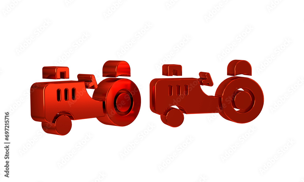Red Tractor icon isolated on transparent background.
