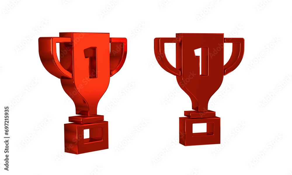 Red Award cup icon isolated on transparent background. Winner trophy symbol. Championship or competition trophy. Sports achievement sign. Red Award cup icon isolated on transparent background. Winner trophy symbol. Championship or competition trophy. Sports achievement sign.