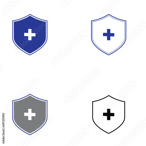 Blue shield Medical insurance icon