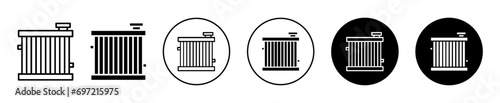 car radiator Icon. automobile transportation vehicle truck engine radiator filter to cool temperature by air or water logo set. automotive car truck mechanical spare part called radiator cooler symbol