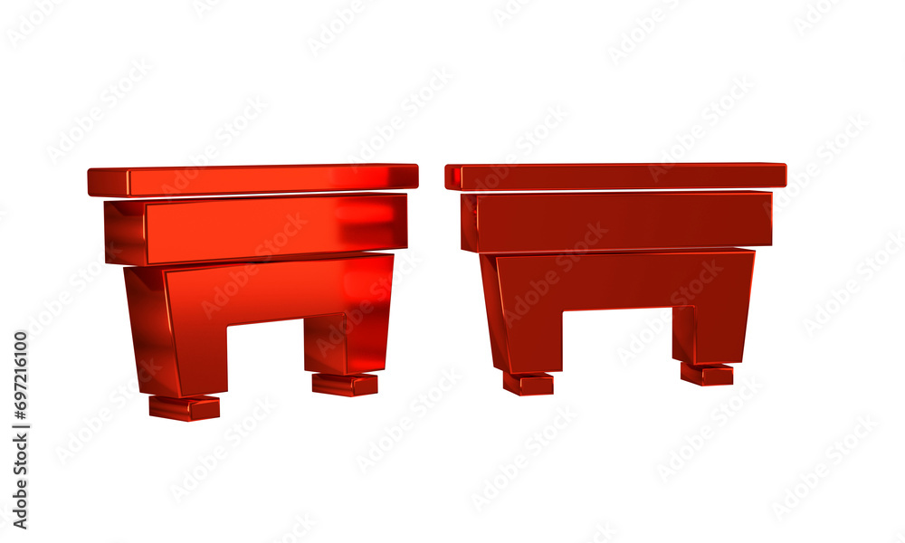 Red Billiard table icon isolated on transparent background. Pool table. Red Billiard table icon isolated on transparent background. Pool table.