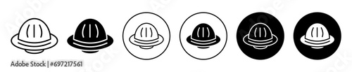 UFO Icon. Unidentified flying object aerial phenomenon of sci fi fiction. alien invasion through travel in cosmos universe with ufo spaceship shuttle symbol. secret flying ufo saucer space ship vector