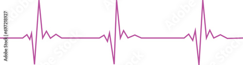 Heartbeat line. Emergency ekg monitoring. Vector Illustration. Pink glowing heart pulse. Heart beat. Electrocardiogram