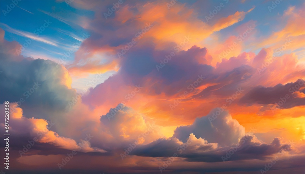 dramatic vibrant sky and clouds ai generated art