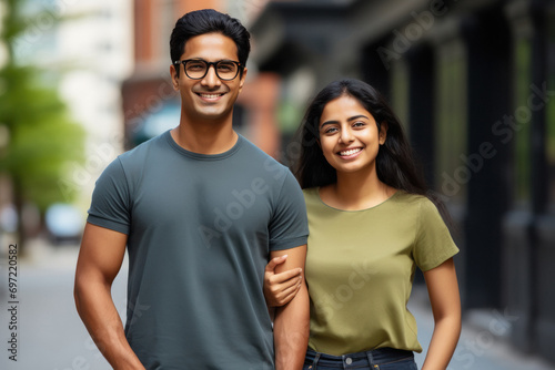 young indian couple standing together