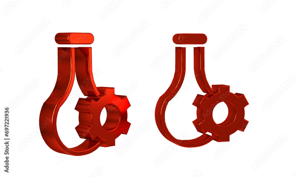 Red Test tube and flask chemical laboratory test icon isolated on transparent background. Laboratory glassware sign. Red Test tube and flask chemical laboratory test icon isolated on transparent background. Laboratory glassware sign.