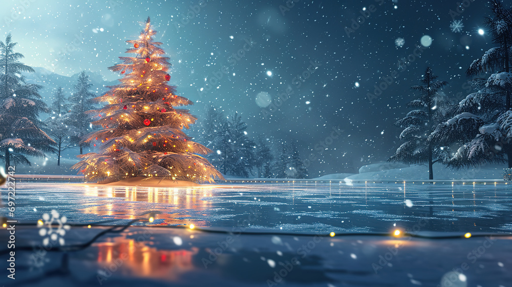 Ice rink Christmas background