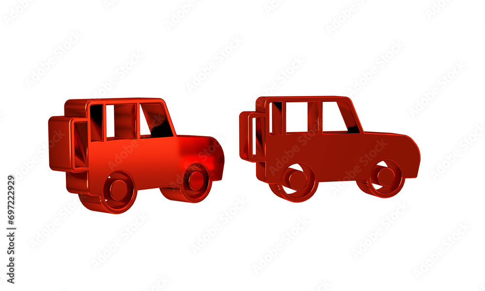 Red Off road car icon isolated on transparent background.