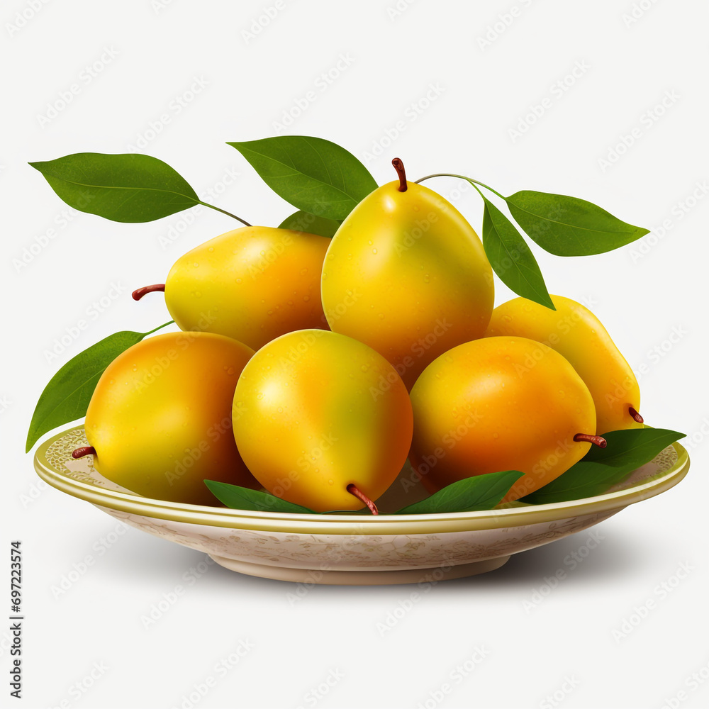 Delicious Plate of Mangos fruits Isolated on a Transparent Background created with Generative Ai Delicious Plate of Mangos fruits Isolated on a Transparent Background created with Generative Ai