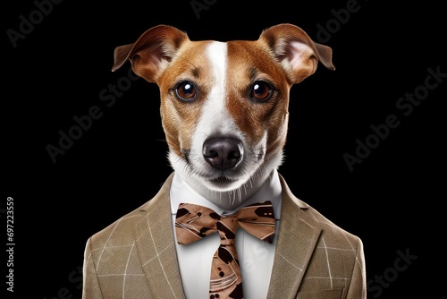 A Businessman With A Dog Head photo