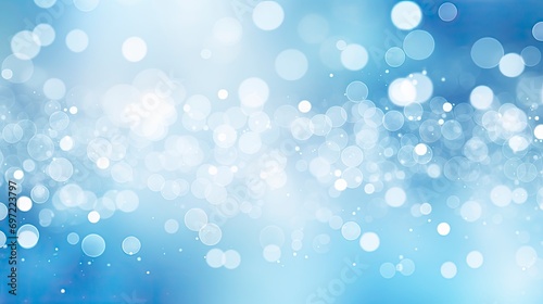 Realistic white and blue bokeh background