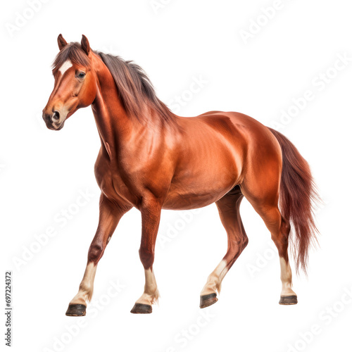 Elegant horse isolated on white background. AI generated. PNG