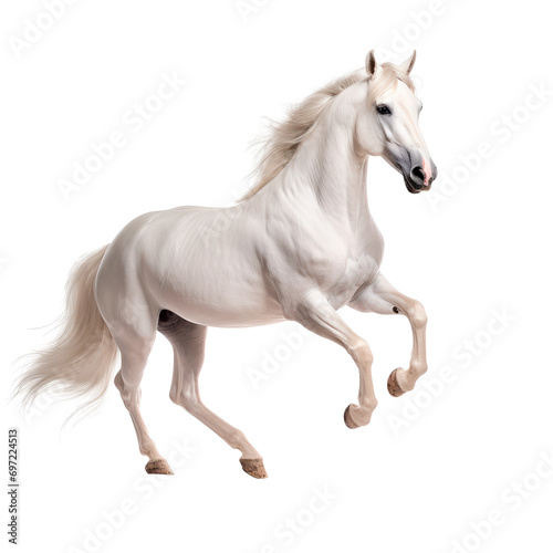 Elegant horse isolated on white background. AI generated. PNG