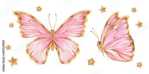 Fotografía Butterfly Set Watercolor illustration