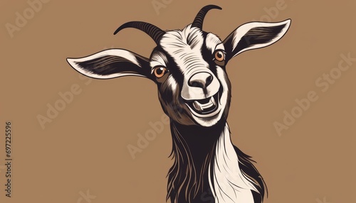 A goat with a big smile on its face