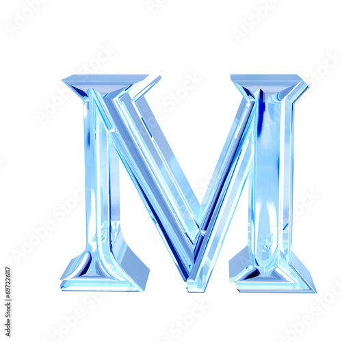 Blue ice symbol. letter m