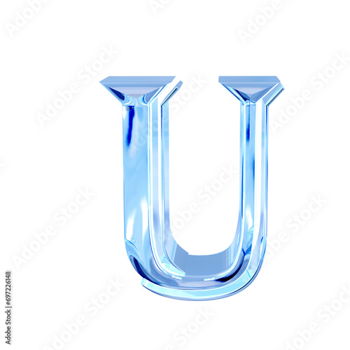Blue ice symbol. letter u