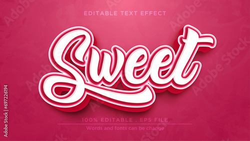 Sweet text style headline banner, Pink editable text effect