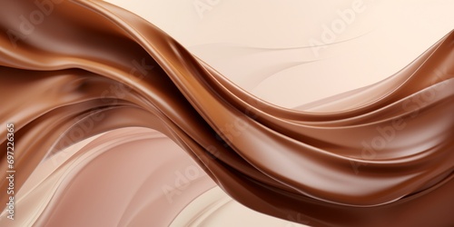 Generative AI image of an abstract chocolate wave background