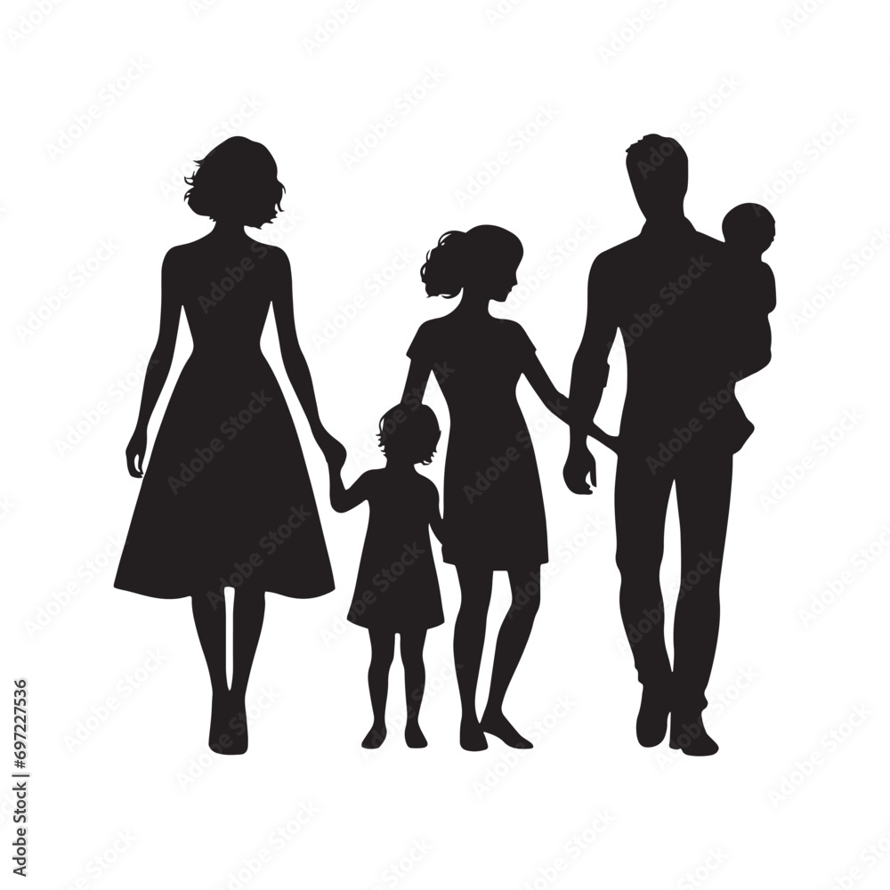 Creating Memories Together: Silhouette of Family Enjoying Quality Time, Evoking the Nostalgia of Cherished Moments and Shared Experiences
