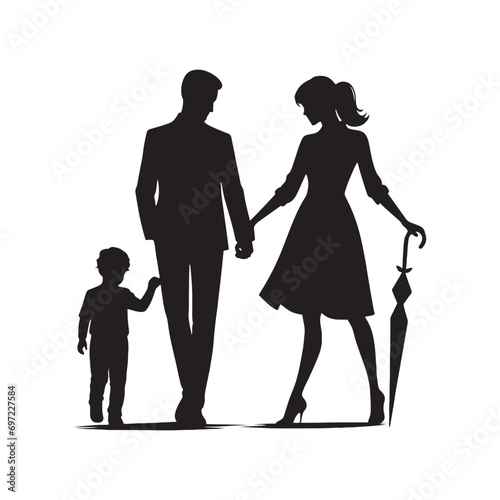 A Multigenerational Affair: Celebrate Unity with a Silhouette of Family Members of All Ages Engaged in Various Activities - Family Silhouette
