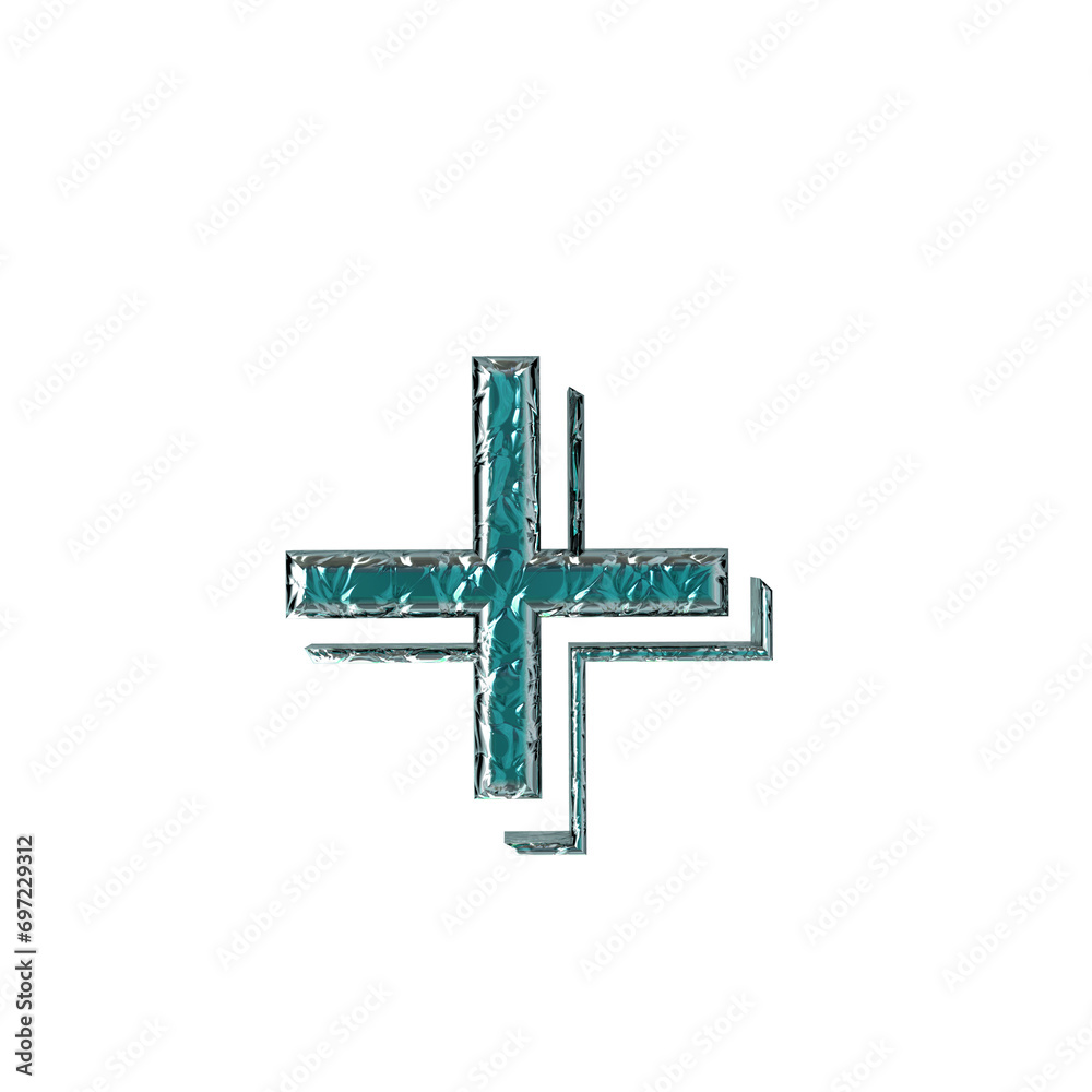 Obraz premium Turquoise symbol in a silver frame