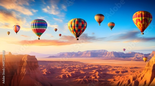Hot air balloons in the desert © 1_0r3