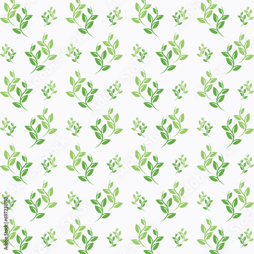 Green tree leaf vector design seamless pattern illustration abstract background