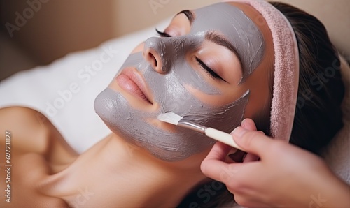 Woman Enjoying a Relaxing Facial Mask Treatment
