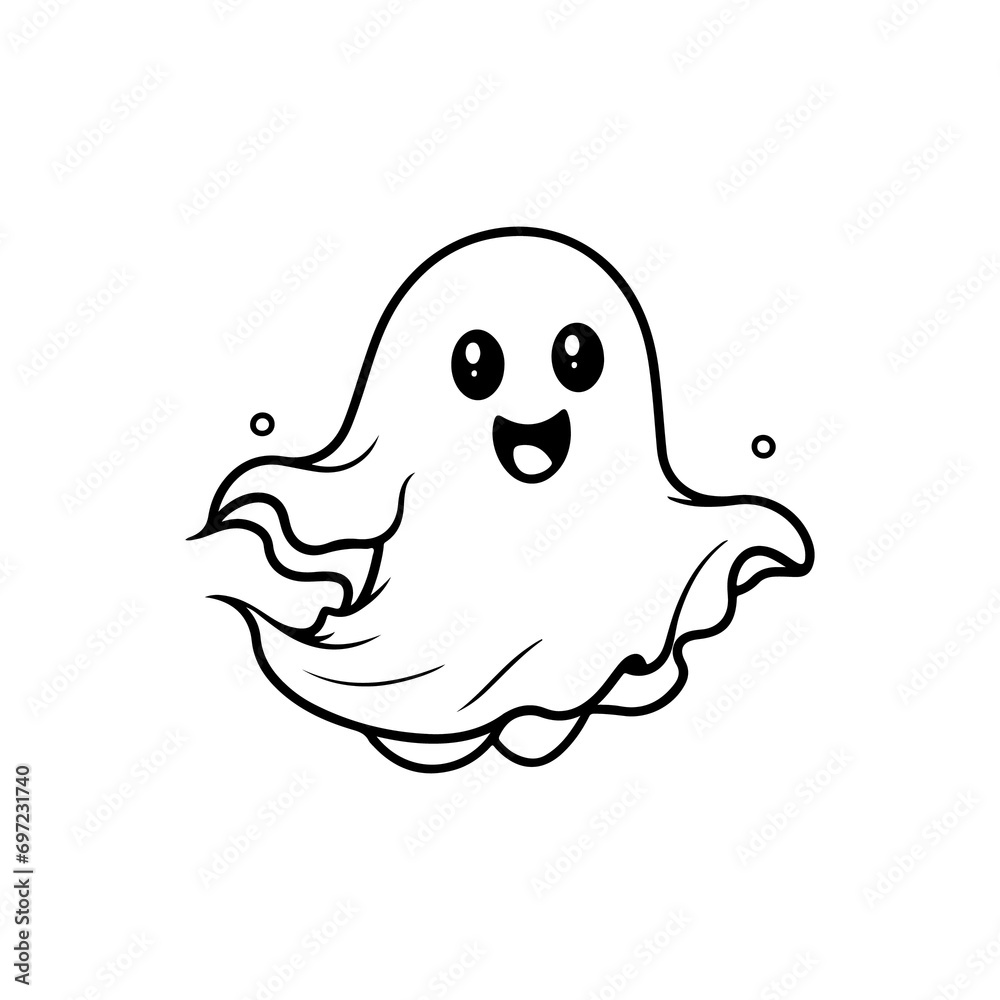 halloween concept vector composition of ghost , on white background ai generated halloween concept vector composition of ghost , on white background ai generated